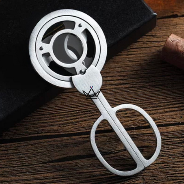 Ciseaux Coupe Cigare 3 lames COHIBA - BLADE triple ciseau argent