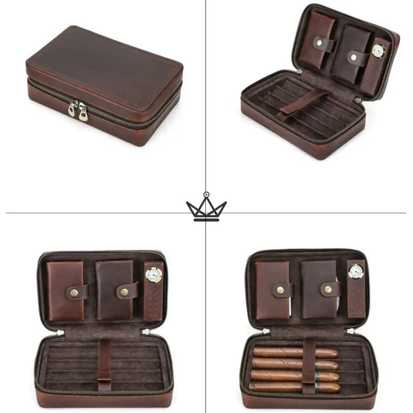 Étui à cigares en cuir personnalisable - Voyageur Signature - - etui cigare personnalisable - Cadeau, Noël, Anniversaire, Original, Fête des pères, fête des mères - Atelier Atypique
