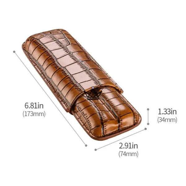 Etui 2 cigares en cuir - Dual Cortez - - etui cigare - Cadeau, Noël, Anniversaire, Original - Atelier Atypique