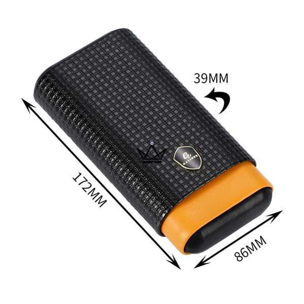 Etui de voyage cuir SUNY WOOD - 3 cigares - - Etui à cigare - Cadeau, Noël, Anniversaire, Original - Atelier Atypique