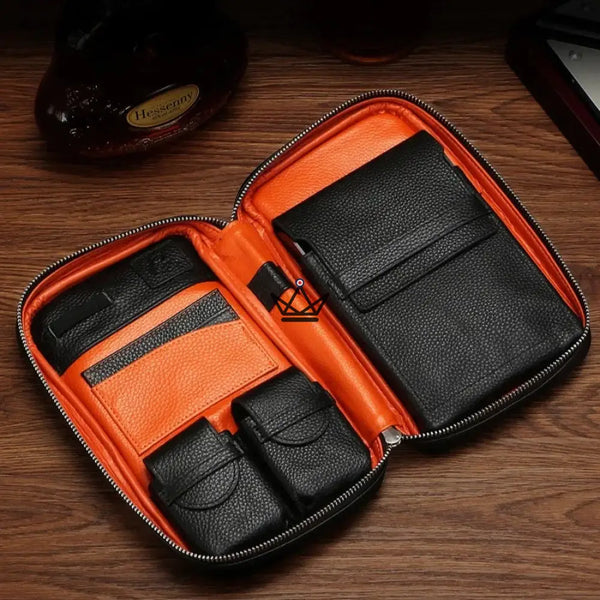 Cave à cigare de voyage en cuir - SPECTRUM STYLE - - cave a cigare - Cadeau, Noël, Anniversaire, Original - Atelier Atypique