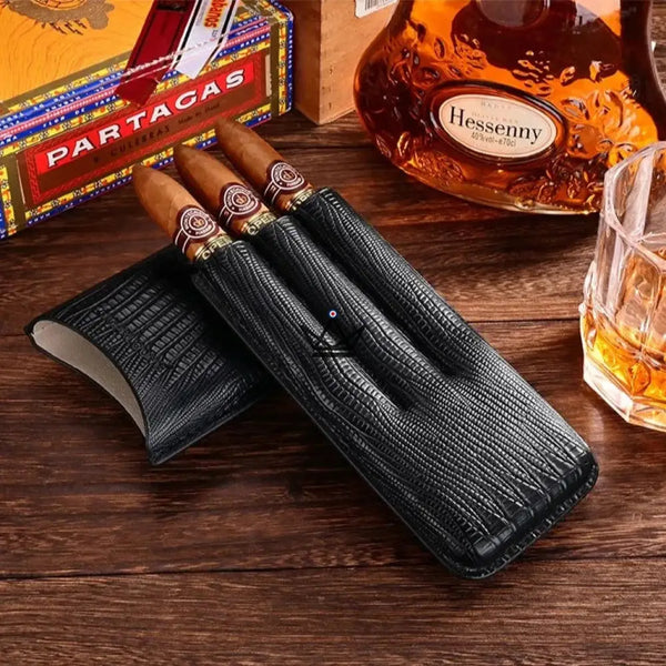 Etui 3 cigares et Coupe-Cigare - Montecristo Loop - - etui cigare - Cadeau, Noël, Anniversaire, Original - Atelier Atypique