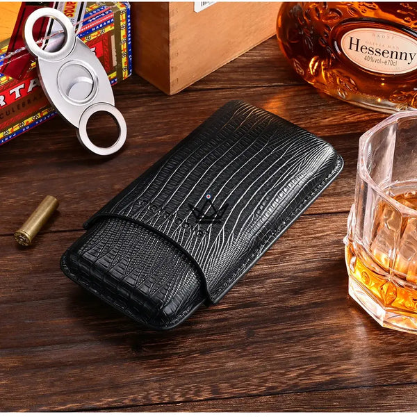 Etui 3 cigares et Coupe-Cigare - Montecristo Loop - - etui cigare - Cadeau, Noël, Anniversaire, Original - Atelier Atypique