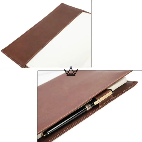 Protège Cahier en Cuir Personnalisable - Voyageur Intemporel - - cahier personnalisable - Cadeau, Noël, Anniversaire, Original, Fête des pères, fête des mères - Atelier Atypique
