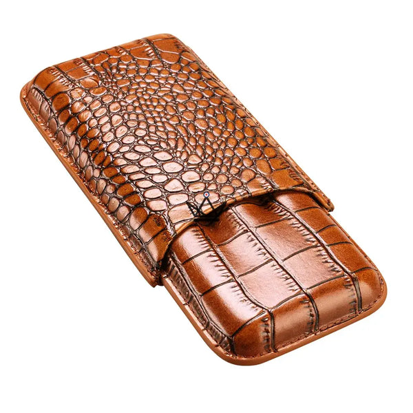 Etui 3 cigares en cuir avec coupe-cigare - Silver Cortez - - etui cigare - Cadeau, Noël, Anniversaire, Original - Atelier Atypique