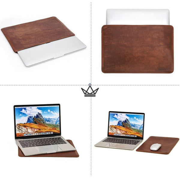 Étui en Cuir pour Ordinateur Portable personnalisable - Voyageur OS - - housse PC personnalisable - Cadeau, Noël, Anniversaire, Original - Atelier Atypique