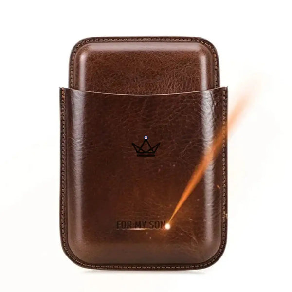 Etui 4 cigares en cuir personnalisable - Voyageur Elixir - - etui cigare personnalisable - Cadeau, Noël, Anniversaire, Original, Fête des pères, fête des mères - Atelier Atypique