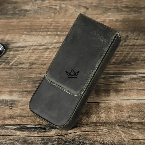 Étui 3 stylos en cuir personnalisable avec plateau amovible — Voyageur TERCET – 15/18