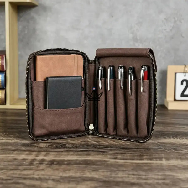 Organiseur de Poche en Cuir - Stylos & carnets personnalisable - VOYAGEUR Plume
