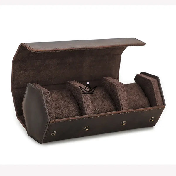 Etui de voyage personnalisable pour montre automatique en cuir — Voyageur Hexagone – 25/26
