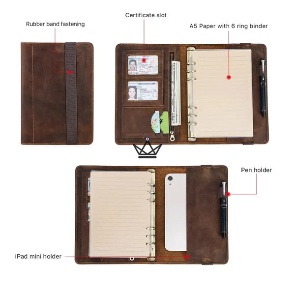 Organiseur A5 en Cuir personnalisable — VOYAGEUR Galenda
