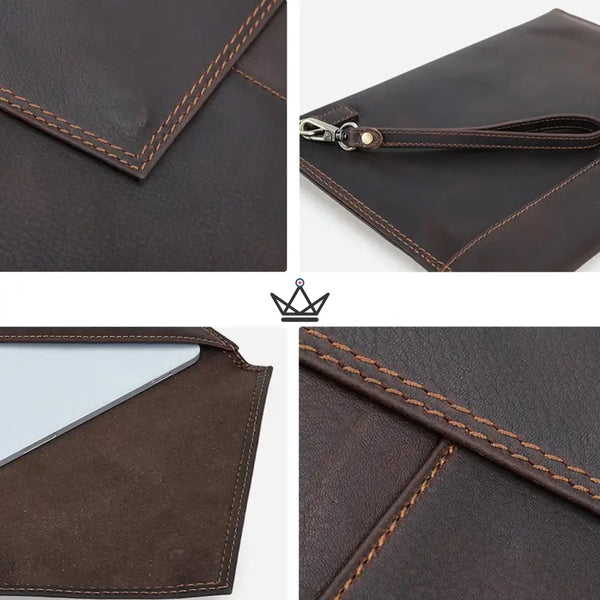 Customizable Leather MacBook Sleeve – Traveler Memento