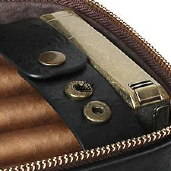 Étui à cigares Magyars Wood — plateau cèdre 5 cigares, coupe-cigare double lame, aiguille tête de dragon & kit Boveda 72 % – 11/12