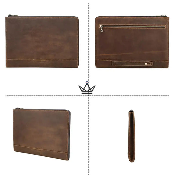 Housse MacBook 13" et 14" en cuir personnalisable — Voyageur TRAVERSÉE – 12/15
