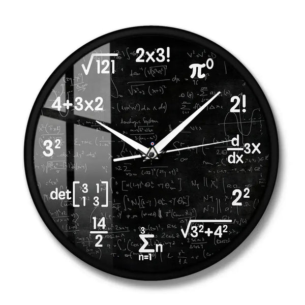 Horloge murale tableau noir équations mathématiques - THEOREMA