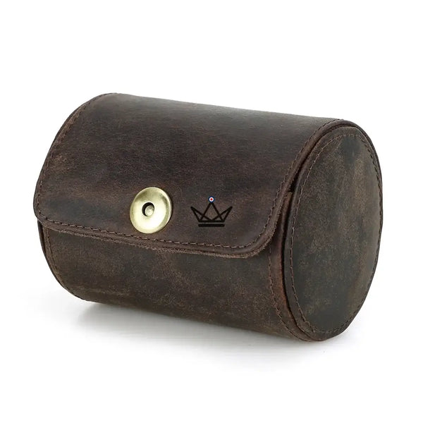 Étui à cravates en cuir personnalisable, 1 ou 2 cravates — Voyageur ASCOT – 13/15
