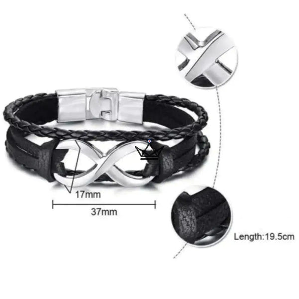 Bracelet en cuir - Infinite - - Bracelet - Cadeau, Noël, Anniversaire, Original - Atelier Atypique