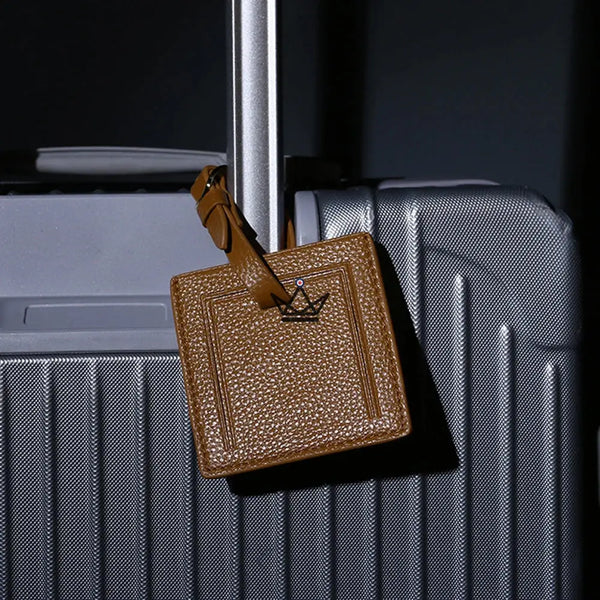 Personalisierbarer Gepäckanhänger aus Leder – Voyageur-Wappen