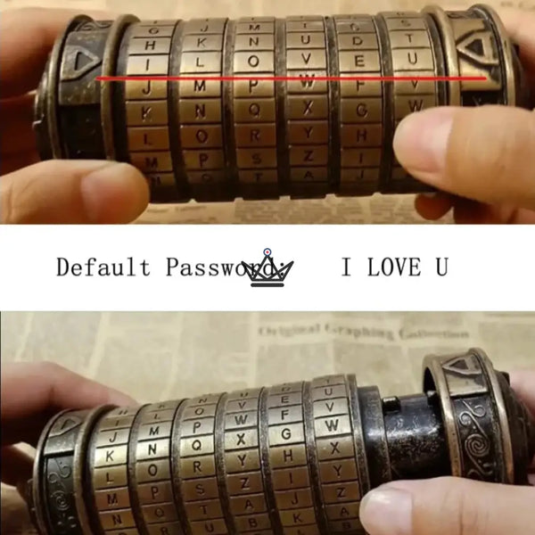 Cryptex Da Vinci – Bronzene verschlüsselte Nachrichtentruhe