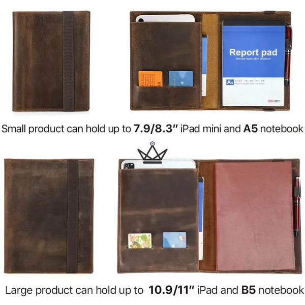 Porte-documents en cuir personnalisable - Tablette & carnet A5 / B5 - VOYAGEUR Folio