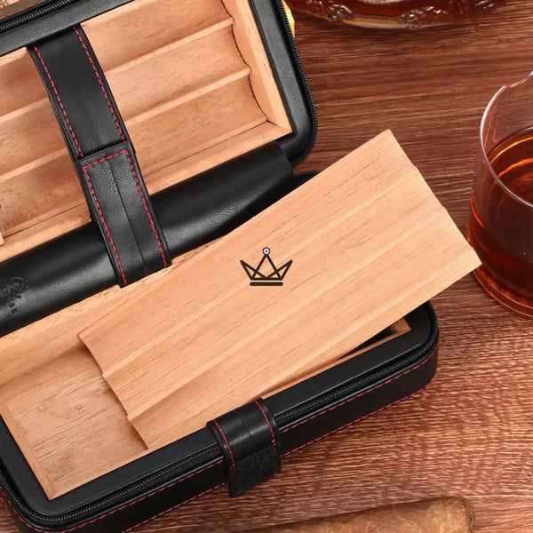 Cave à cigare de voyage en cuir - CLINT Original - - cave a cigare - Cadeau, Noël, Anniversaire, Original, Fête des pères, fête des mères - Atelier Atypique