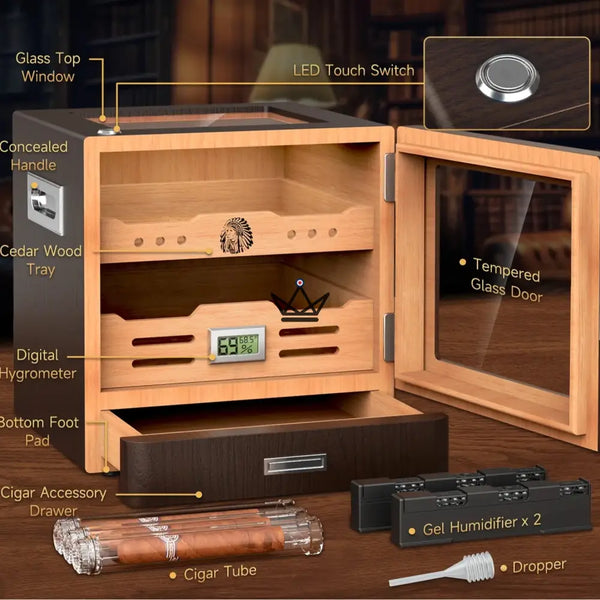 Deluxe Zigarrenhumidor aus Zedernholz – Apache Spirit