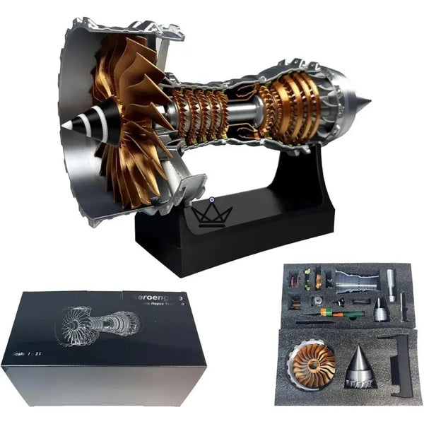 Maquette réacteur d'avion turbofan en coupe, kit 3D - AEROS