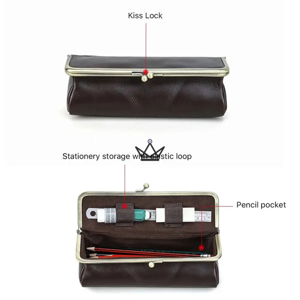 Trousse en Cuir Personnalisable Fermoir Vintage — Voyageur SCRIPT – 6/8