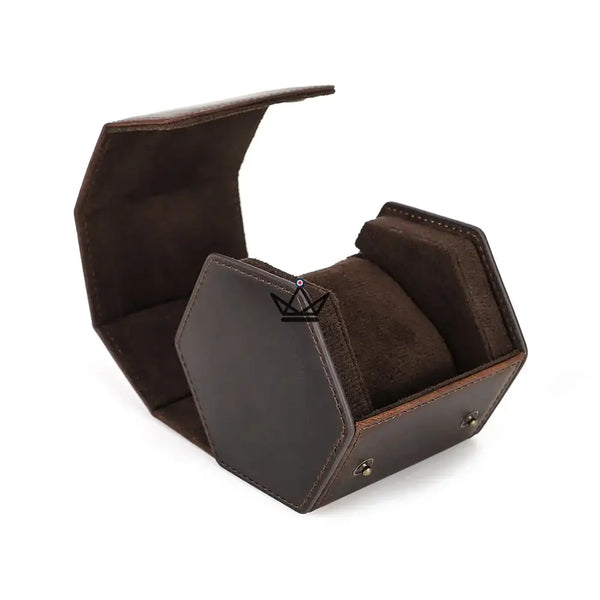 Etui de voyage personnalisable pour montre automatique en cuir — Voyageur Hexagone – 22/26