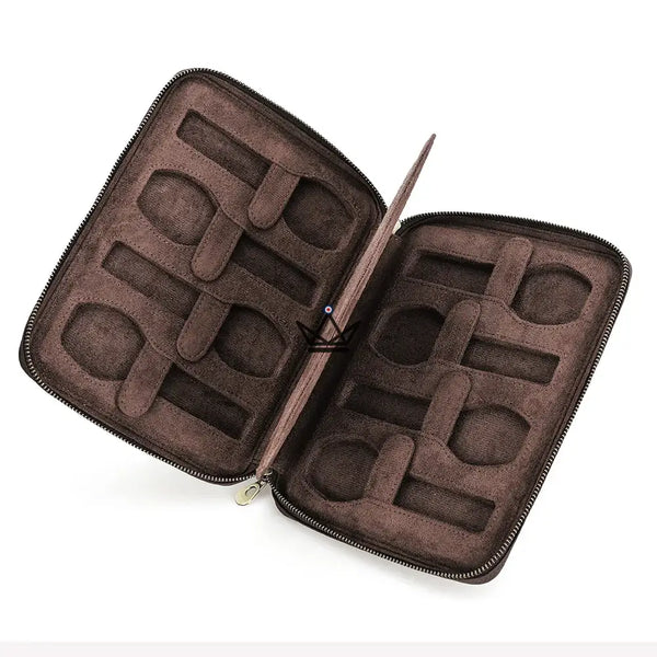 Étui Voyage Montres personnalisable – Voyageur Keeper — Cuir Pleine Fleur, 4 Tailles : 2 à 8 Montres – 12/20