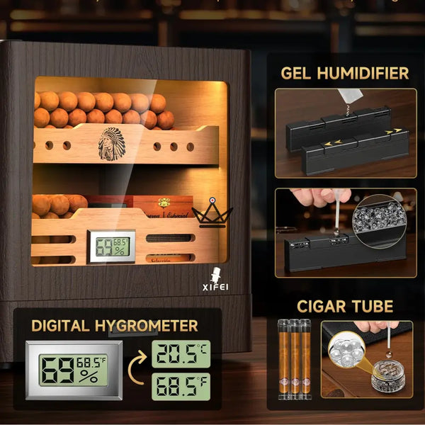 Deluxe Zigarrenhumidor aus Zedernholz – Apache Spirit