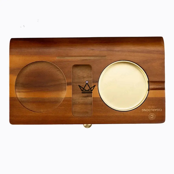 Cendrier Cigare Bois Massif Emplacement Whisky Tiroir — Whisky Butler – 13/15
