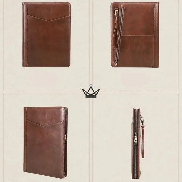 Conférencier A4 en Cuir personnalisable — iPad Pro & classeur — VOYAGEUR PadFolio