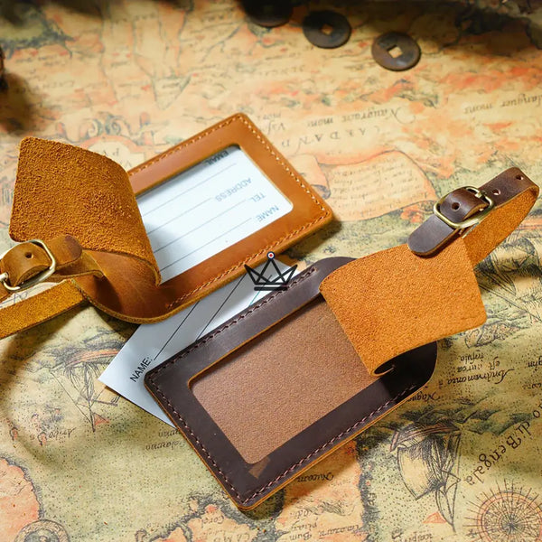 Étiquette à Bagage personnalisable en Cuir – Voyageur Tag