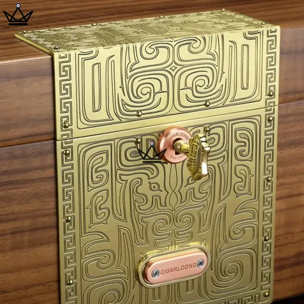 Coffret Héritage de Luxe : Cave à Cigare, Briquet, Coupe-Cigare, Porte-Cigare et Tube à Cigare - - cave a cigare - Cadeau, Noël, Anniversaire, Original, Fête des pères, fête des mères - Atelier Atypique
