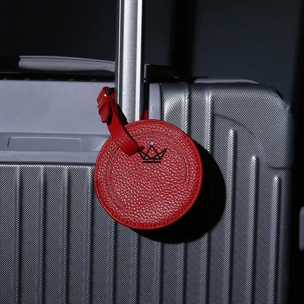 Personalisierbarer Gepäckanhänger aus Leder – Voyageur-Wappen