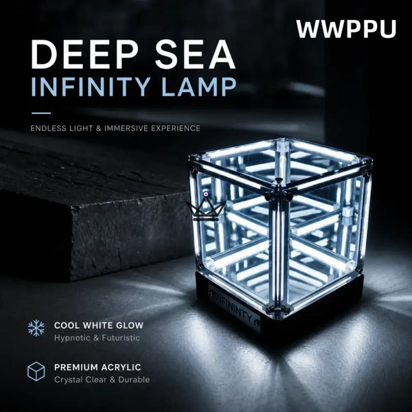 Lampe hypercube LED effet miroir infini rechargeable - QUANTA