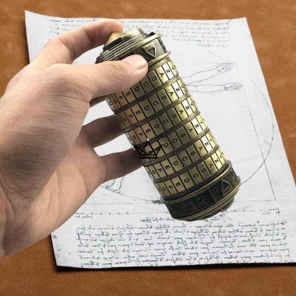 Cryptex Da Vinci – Bronzene verschlüsselte Nachrichtentruhe