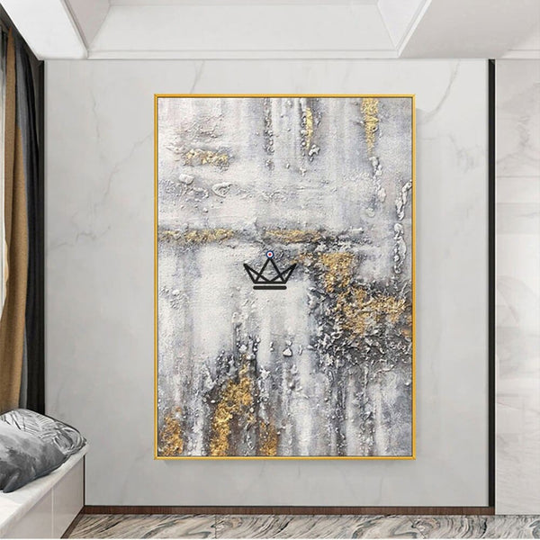 Peinture à l'huile sur toile XXL - Golden Abstraction - - toile - Cadeau, Noël, Anniversaire, Original - Atelier Atypique