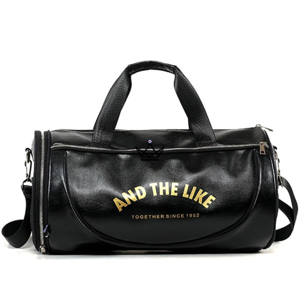 Sac de sport vintage classique rétro cuir noir boxe