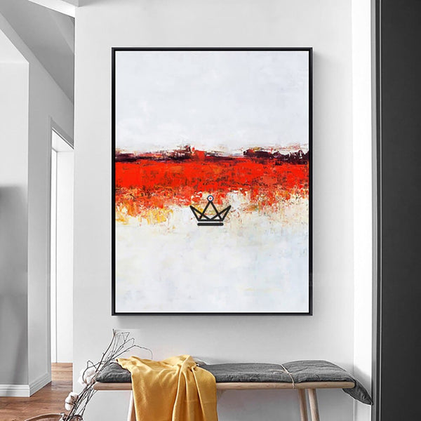 Peinture à l'huile sur toile XXL - Énergie Écarlate - - toile - Cadeau, Noël, Anniversaire, Original - Atelier Atypique