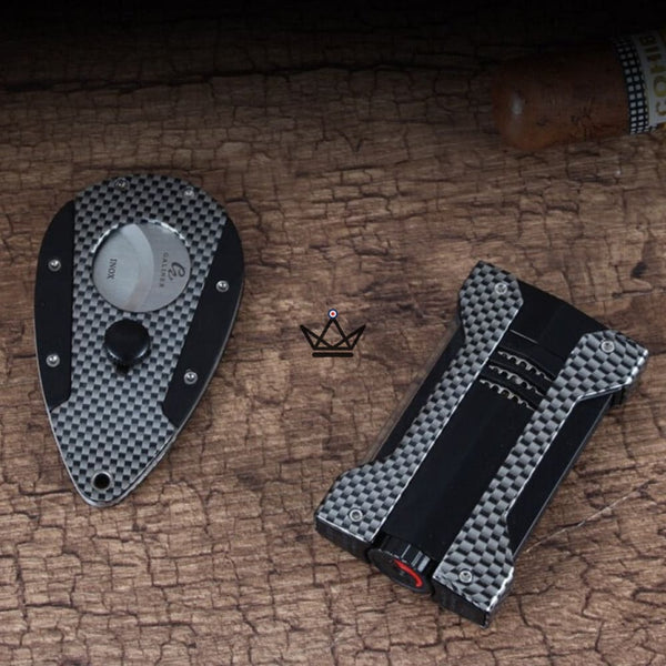 Pack briquet torche et coupe-Cigare - NYFE CARBON - - Briquet - Cadeau, Noël, Anniversaire, Original - Atelier Atypique