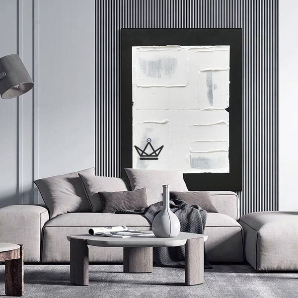 Peinture à l'huile sur toile XXL - Équilibre Monochrome - - toile - Cadeau, Noël, Anniversaire, Original - Atelier Atypique