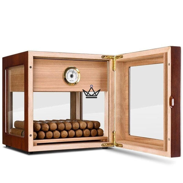 Cave à Cigare - CRYSTAL CUBE ultra luxe en verre classe original vue face