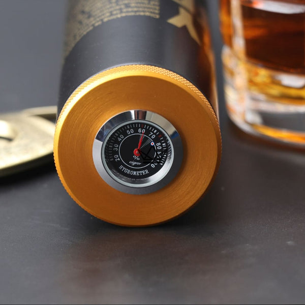 Cave à Cigare - LYROK TUBE aluminium solide voyage avec hygrometre