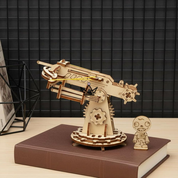 Puzzle 3D en bois baliste médiévale avec figurine et projectiles - VELITE