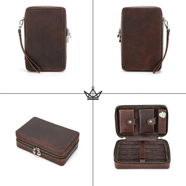 Étui à cigares en cuir personnalisable - Voyageur Signature -  - etui cigare personnalisable - Cadeau, Noël, Anniversaire, Original, Fête des pères, fête des mères - Atelier Atypique