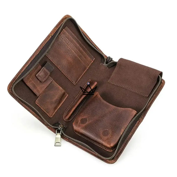 Étui à Cigares en Cuir Personnalisable - Voyageur Tempo -  - etui cigare personnalisable - Cadeau, Noël, Anniversaire, Original, Fête des pères, fête des mères - Atelier Atypique