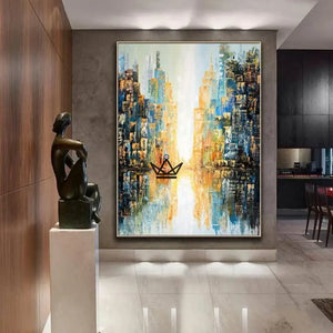 Peinture à l'huile sur toile XXL - Épure moderne - [] - toile - Cadeau, Noël, Anniversaire, Original, Fête des pères, fête des mères - Atelier Atypique