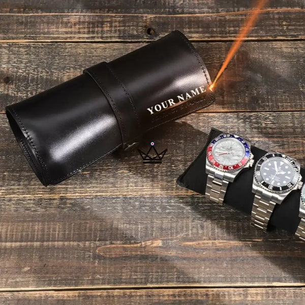 Etui de voyage pour montre automatique en cuir - ChronoGuard (personnalisable) -  - etui montre personnalisable - Cadeau, Noël, Anniversaire, Original - Atelier Atypique